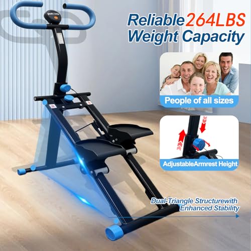 Stair Stepper for Home Vertical Climber, Foldable Full Body Exercise Aerobic Climbing Machines, Mountaineering Fitness Equipment with Adjustable Handles (Black)