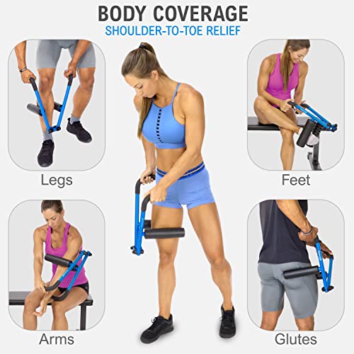 DoubleUP Roller D2 Leg & Arm Massager, Metal Frame + 2 Rollers, White - color: White