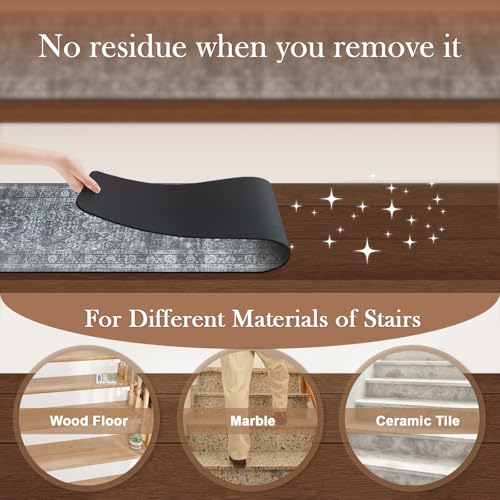 OJIA Stair Treads Non-Slip Stair Runner for Wooden Steps 15PC 30"x8" - color: Dark Gray, size: 30" x 8"