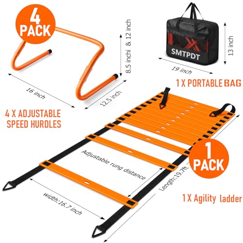 Agility Ladder,Soccer Training Equipment Set,Speed & Agility Training - color: Orange