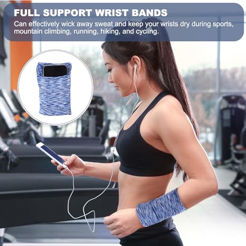 PATIKIL Wrist Pouch Wrist Wallet Sports Wristband Wallet with Zipper Pocket for Running Jogging Hiking Cycling Yoga - color: Blue
