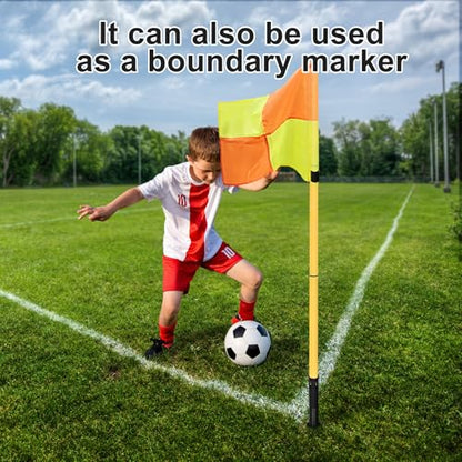 Soccer Corner Flags Set of 4, 5FT Training Poles for Soccer Field, Portable Corner Flag Poles for Speed & Agility Training, Outdoor Field & Turf Equipment with Carry Bag