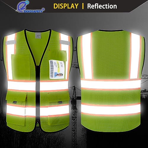 High Vis Safety Vest for Men with Pockets,EK176,Yellow,M - color: Yellowmesh-ek176, size: Medium