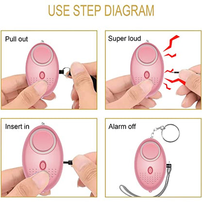 Emergency Personal Alarm, 3 Pack 140DB Person Siren with LED Lights, Personal Panic Alarm for Men, Women, Children, Elderly Emergency Security, Self Defense Electronic Device