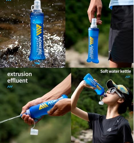 AONIJIE Lovtour Water Soft Flask Collapsible BPA Free TPU Water Bottle for Running, Marathon Hiking and Cycling (500ml)