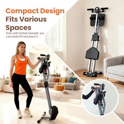 Ann Katy Compact Rowing Machine, Foldable Full Body Home Workout Rower