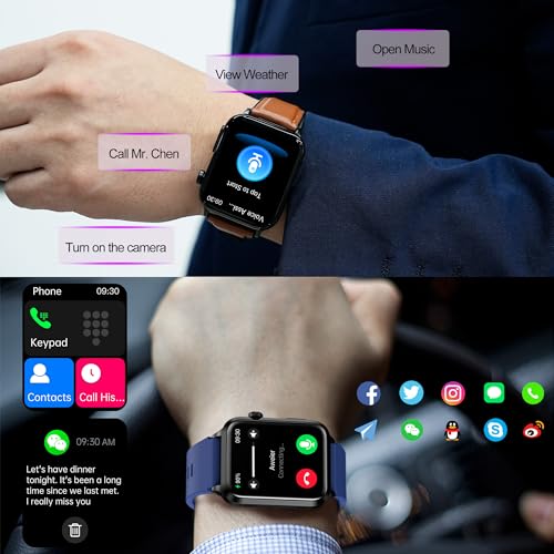 Advanced Health Smartwatch for Women Men with Real-Time Monitoring of Heart Rate, Blood Oxygen, Body Temperature, Blood Pressure, Sleep Auality and Stress Levels (Blue) - color: Blue