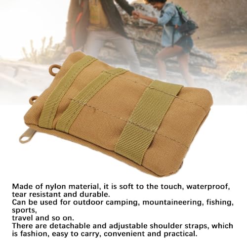 Water proof Waist Pack with Adjustable Strap – Lightweight Nylon Outdoor Waist Pouch for Camping, Hiking, Running & Cycling(Khaki) - color: Khaki