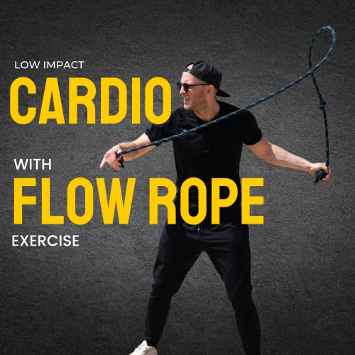 Flow Rope Exercise Jump Rope – 500g (1.10lb) Weighted Flow Jump Rope for Cardio, Boxing, HIIT & Upper Body Fitness – Adjustable Double Woven Workout Rope for Men, Women, Beginners – Indoor & Outdoor Use