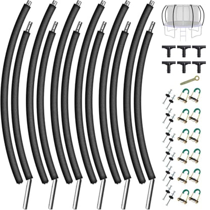 FAHKNS 6PCS Trampoline Replacement Curved/Straight Poles