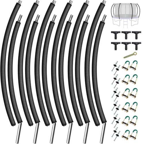 FAHKNS 6PCS Trampoline Replacement Curved/Straight Poles
