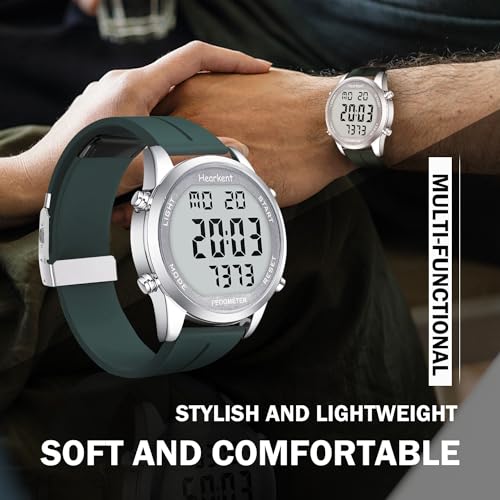 Hearkent Pedometer Watch for Walking for Senior Step Counter Watch - color: Blue