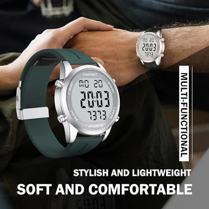 Hearkent Pedometer Watch for Walking for Senior Step Counter Watch - color: Blue