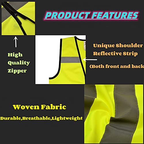 High Visibility Kids Safety Vest,Toddler Safety Vest,Reflective Vest Kids,Toddler Construction Vest For Cycling &Running Y1 S/Zipper - color: Neon Yellow（zipper-1pc）, size: Small