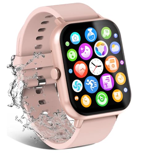 Smart Watch for Men Women Compatible with IOS Android Phone, 1.83" Full Touchscreen IP68 Waterproof Smart Watches,Fitness Tracker with Make/Recive Call 123+ Sport Modes Heart Rate/Sleep Monitor,Pink - color: 1.83"Pink