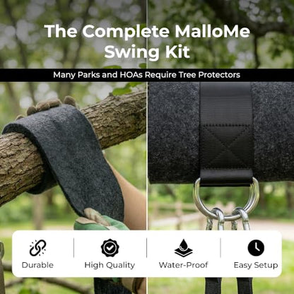 MalloMe Tree Swing Straps & Hammock Straps for Trees – Multi-Purpose Hanging Kit, Heavy Duty Adjustable Tree Strap for Hammocks, Swings & Outdoor Use, Safe for Branch or Between 2 Trees - style: 2200 LB - D-Ring 5FT w/ Swivel (Ideal for Swings)