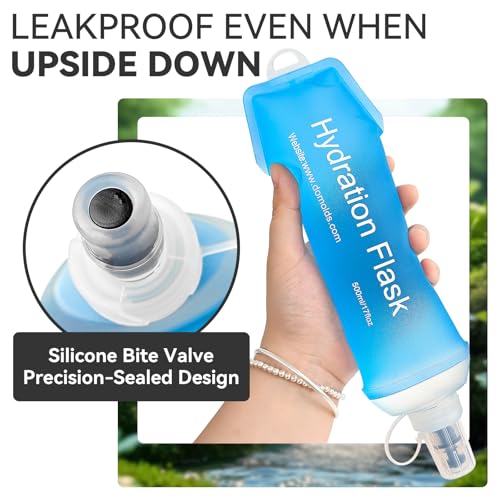 500ml Soft Flask, TPU Collapsible Soft Water Bottle for Hydration Pack, Running Vest, Leak-Proof Folding Water Bottle for Hiking Cycling Climbing Jogging- 1Pcs, Blue - color: 1Pcs 500ML Blue
