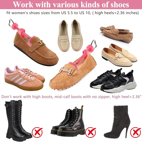 LANNEY Shoe Stretcher for Women & Men Wide Feet - Premium Shoe Expander Widener Stretch Length Width - color: Pink, size: 5.5-10 women