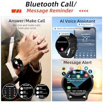 Smart Watch for Men Women Fitness: Waterproof Make Answer Call Smart Watches for Men Running Smartwatch for Android/iPhone Samsung Compatible Digital Mens Watches Activity Pedometer Heart Rate Monitor