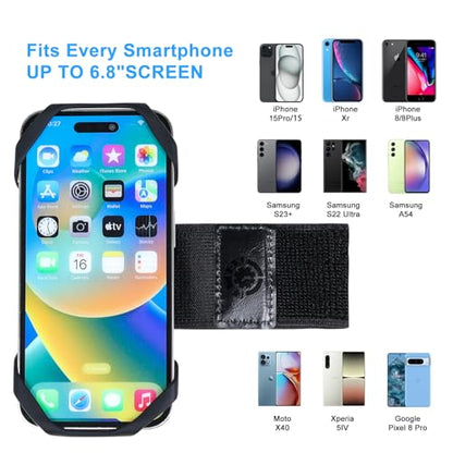 Sweat-Proof Phone Holder Armband 360° Rotation - Universal Running Arm Band iPhone 17 16 15 14 13 12 11 Pro Max Samsung Galaxy S21 S20 - Water Resistant Sports Holder Fits Smartphones 4-7 Inch Gym
