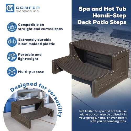 Confer Plastics Resin Multi Purpose Outdoor Non Slip Portable Spa and Hot Tub Handi-Step Deck Patio Steps Accessories, Charcoal Grey - color: Charcoal Grey