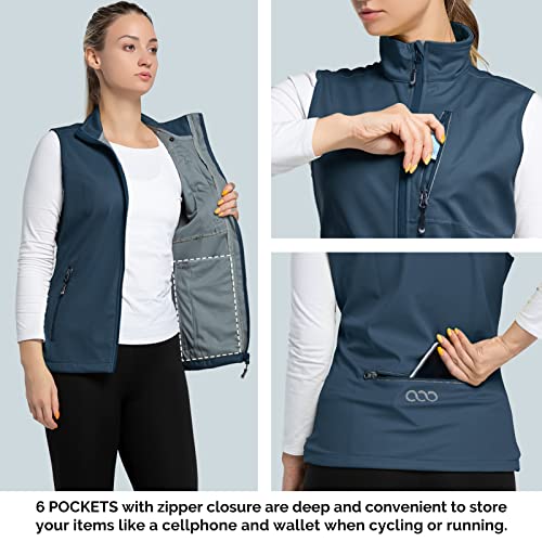 33,000ft Women's Lightweight Running Vest with 6 Pockets for Travel Golf - color: Midnight Blue, size: XX-Large