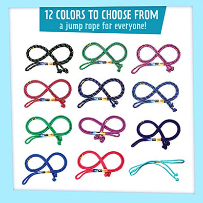 Just Jump It 8' Foot Single Jump Rope for Kids Women and Men - Active Outdoor Youth Fitness Excersing Equipment - Braided Nylon Gym Accessories - color: Red Confetti