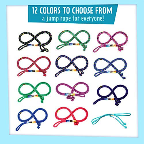 Just Jump It 8' Foot Single Jump Rope for Kids Women and Men - Active Outdoor Youth Fitness Excersing Equipment - Braided Nylon Gym Accessories - color: Blue