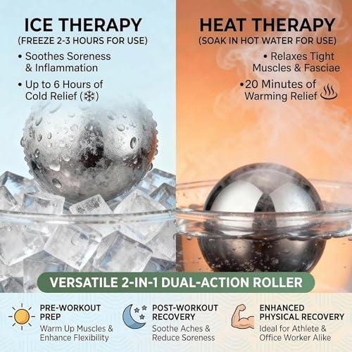 iECO Massage Ice Roller Ball Cold & Heat Therapy Plantar Fasciitis Roller - color: Black+green