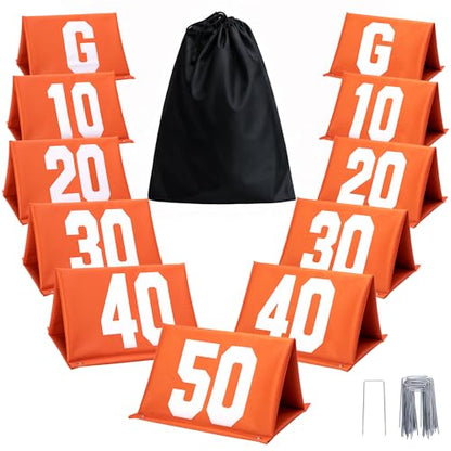 Set of 11 Standing Football Yard Marker-High Visibility Football Field Sign