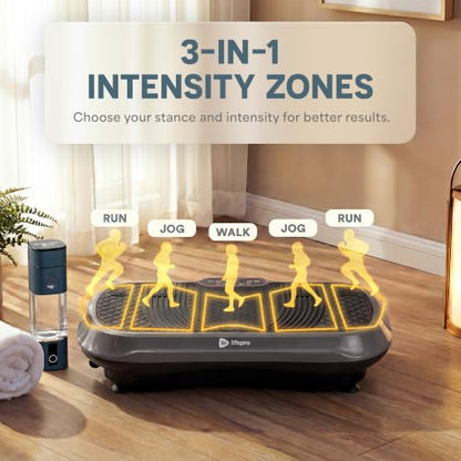 Lifepro Waver Vibration Plate Exercise Machine with 99 Speeds & 10 Presets - color: Gray
