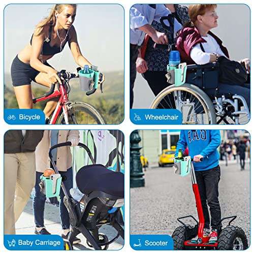 Accmor Stroller Cup Holder with Phone Keys Holder, 3-in-1 Universal Cup Holder, Drinks Bottle Holder for Stroller, Bike, Wheelchair, Walker, Scooter - color: Grey Green