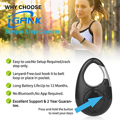 Simple Walking Pedometer 3D Step Counter for Men Women Kids - color: Black