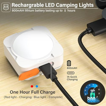 FLY2SKY 3 Pack LED Rechargeable Camping Lights Tent Lantern Mini Emergency - style: 3 Pcs White