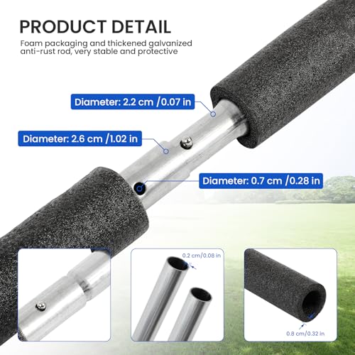 FAHKNS 6PCS Trampoline Replacement Straight/Curved Poles