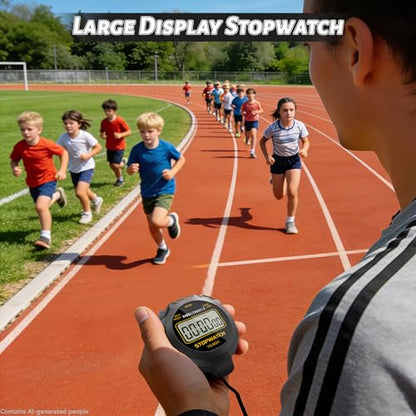Stopwatch Sports Timer, Digital Stop-Watch - style: 1Lap Non-waterproof Black