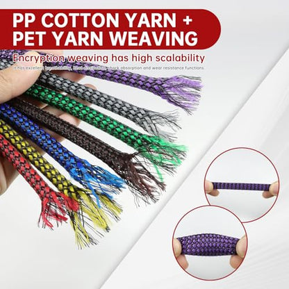 Expandable Braided Cable Sleeve, PP Yarn + PET Braided Expandable Sleeving Cable Management Protection High Density PET Wire Cover Sheath for Cables (Purple Black, 4mm (5/32")-19ft) - color: Purple Black, size: 4mm (5/32")-19ft