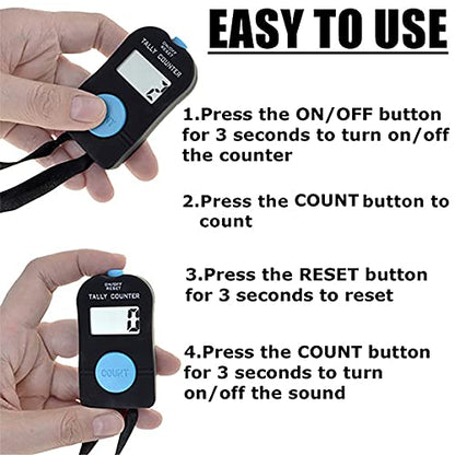TOPTIE 2 PCS Electronic Counters, Digital Tally Counter with Lanyard - color: Count Up