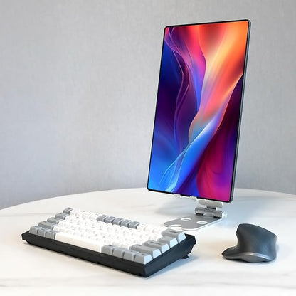 Kado Tablet Stand with Cord Holder Aluminum Alloy Foldable Phone Stand - size: Silver