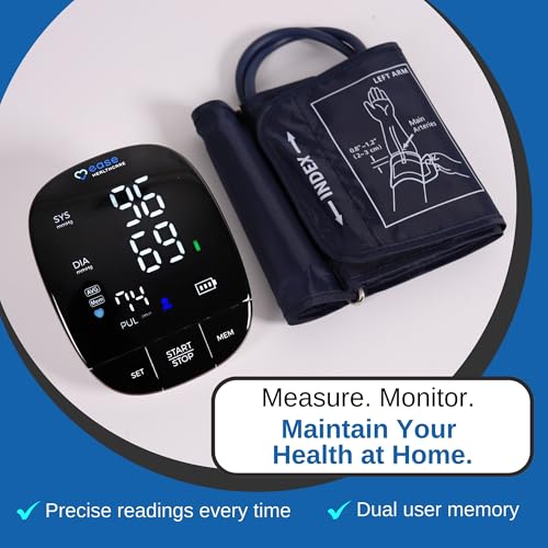 Monitor Digital Upper Arm Cuff - At Home Use Medical Device - Blood Pressure Monitor - Large Display Voice Memory - Sphygmomanometer Medical Equipments - FC-BP130