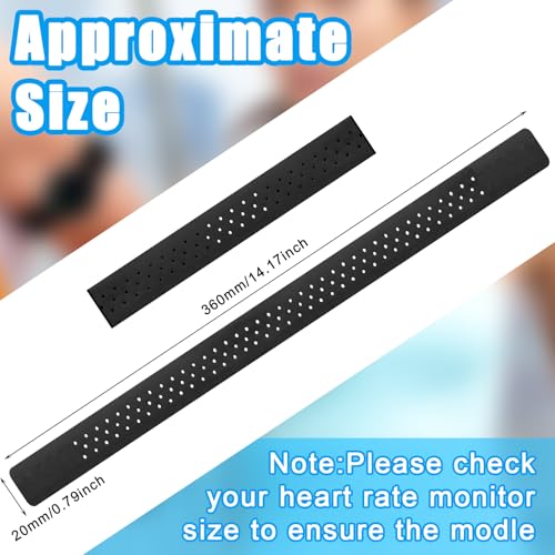 Oudain 4 Pcs Heart Rate Monitor Replacement band, 0.8 x 14.2 Inch, Black - color: Black, size: 0.8 x 14.2 Inch