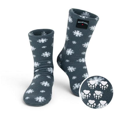 Polar Feet Non Slip Grip Fleece Socks for Women & Men for House & Hospital