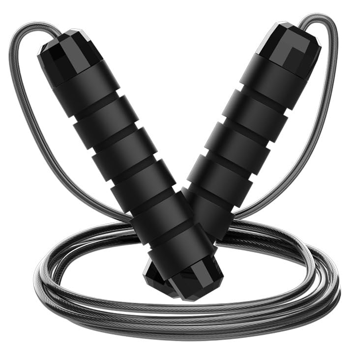 Jump Rope Tangle-Free Perfect for Fitness, Home Exercise & Weight Los,Rapid Speed Steel Cable & Comfort Grip Handles, for Adult or Kids