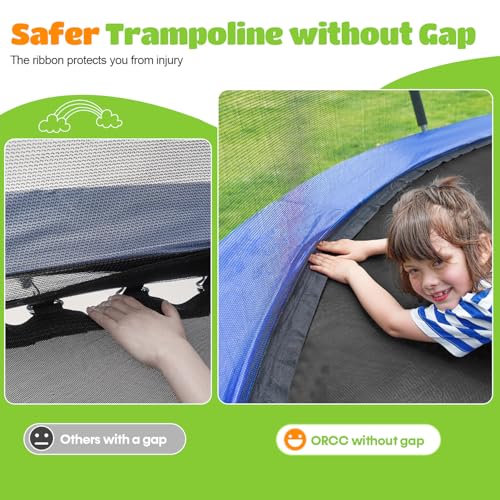 ORCC 1300LBS Weight Capacity Trampoline 16 15 12FT with Basketball Hoop Water Sprinkler Spiral Ground Stakes Outdoor Yard Trampolines for Kids Adults - size: 16FT