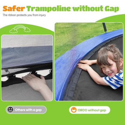 ORCC 1300LBS Weight Capacity Trampoline 16 15 12FT with Basketball Hoop Water Sprinkler Spiral Ground Stakes Outdoor Yard Trampolines for Kids Adults - size: 16FT