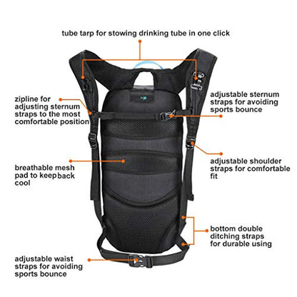 Bike Backpack Small Mountain Biking Backpack Lightweight 6l Daypack - MTB Cycling,Hiking,Skiing,Snow Bicycle,Snowboard - color: Green