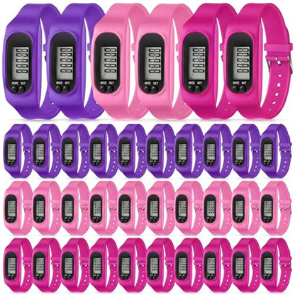 Geyoga Walking Running Pedometer Watch - color: Pastel Girly Multi