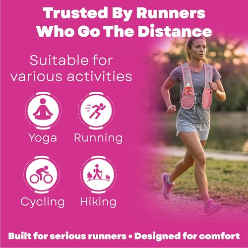 Hydration Vest - Running Vest for Women & Men, 2 Flask 500ml, Phone Pocket, Lightweight Running Hydration Vest Water Backpack, Runners Vest Running Backpack for Hiking & Long Distance Running (Medium)