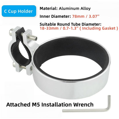 Aluminium Alloy Bike Cup Holder Coffee Holder for Bike Handlebar (C Silver) - color: C Cup Holder-Silver