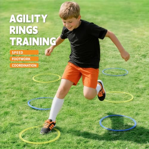 10Pcs 11" Hopscotch Rings, Agility Rings for Kids Obstacle Course - style: 11" Hoop – 1 Set